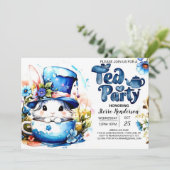 バニーパールティーウォーターカラーベビーシャワー 招待状 (スタンド正面)