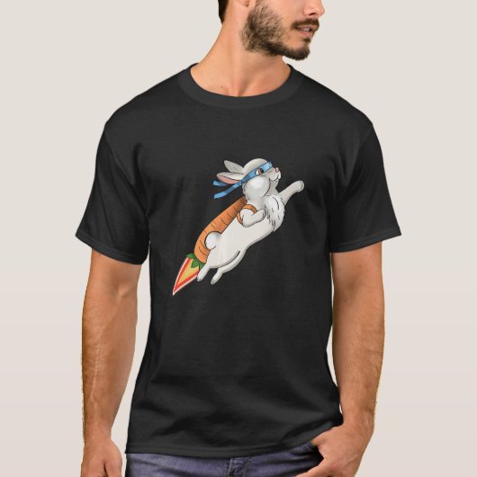 バニーヒーロー日本の忍者かわいいウサギ Tシャツ (正面)