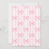 バニーピンクの弓のベビーシャワー 招待状 (裏面)