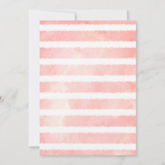 バニーピンクストライプの赤ちゃんシャワー単語スクランブルゲーム 招待状 (裏面)