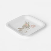 バニーピンクバルーン1st誕生日 ペーパープレート (傾斜あり)