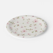 バニーピンクフローラベビーシャワー紙プレート ペーパープレート (アングル)