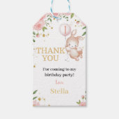 バニーピンクフローラ誕生日サンキューギフトラベル ギフトタグ (正面)
