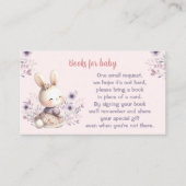 バニーピンク紫ベビーシャワーベビー エンクロージャーカード (正面)