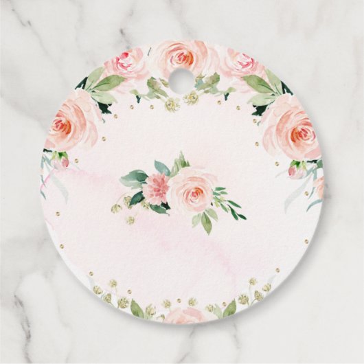 バニーピンク赤面フローラ誕生日ラビットパーティー フェイバータグ (裏面)