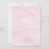 バニーピンク金ゴールドフローラガールベビーシャワー招待状 招待状 (裏面)