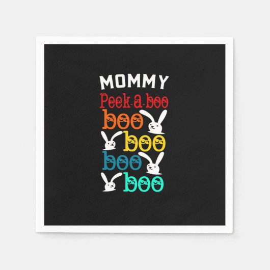 バニーピーカブーゲームノベルティ子供たち大人 スタンダードカクテルナプキン (正面)