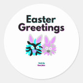 バニーファジー丸ステッカー ラウンドシール (正面)