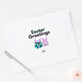 バニーファジー楕円ステッカー 楕円形シール