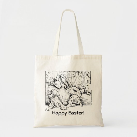 バニーファミリーイースターエッグバッグ トートバッグ (正面)