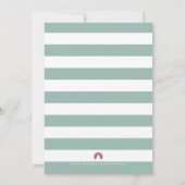 バニーファミリーカップルズベビーシャワー招待状ティール(緑がかった色) 招待状 (裏面)