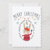 バニーファミリークリスマススススススカンジナビアカード 招待状 (正面)