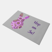 バニーファンキーイン熱狂するペイズリー ドアマット (アングル)