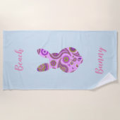 バニーファンキーイン熱狂するペイズリー ビーチタオル (正面)