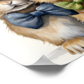 バニーファンシーボウタイ水彩 ポスター (角)