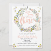 バニーファースト誕生日招待状 招待状 (正面)