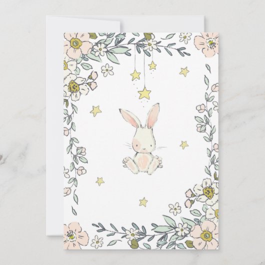 バニーファースト誕生日招待状 招待状 (裏面)