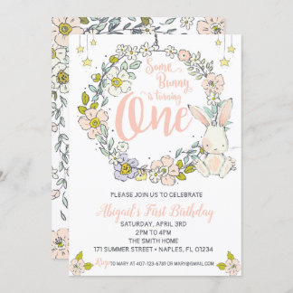 バニーファースト誕生日招待状 招待状