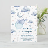 バニーファースト1歳男の赤ちゃん 招待状 (スタンド正面)