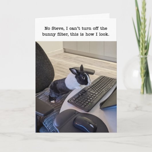 バニーフィルタユーモア誕生日 カード (正面)