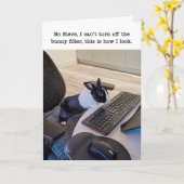 バニーフィルタユーモア誕生日 カード (黄色い花)