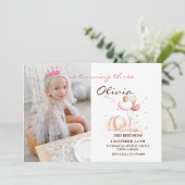 バニーフォト招待状ガーリー誕生日パーティー 招待状 (スタンド正面)