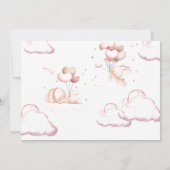 バニーフォト招待状ガーリー誕生日パーティー 招待状 (裏面)