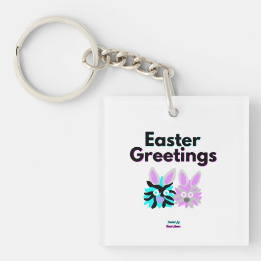 バニーフッツジーズスクエアキーチェーン キーホルダー (正面)