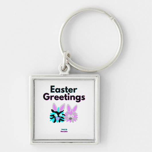 バニーフッツジープレミアムスクウェアKeychain キーホルダー (正面)