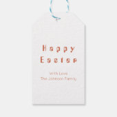 バニーフランスのの耳とイースターエッグのかわいいブルドッグ ギフトタグ (裏面)