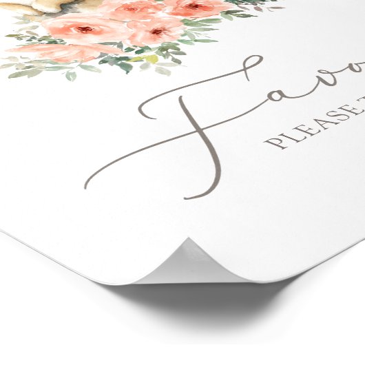 バニーフローラガールバースデーパーティー好意サイン ポスター (角)