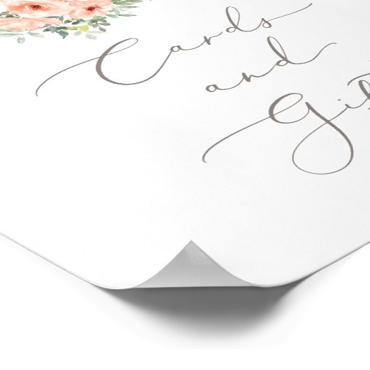 バニーフローラガール誕生日カードとギフトサイン ポスター (角)