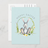 バニーフローラリースイースターグリーティング シーズンポストカード (正面/裏面)