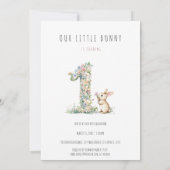 バニーフローラ1歳の誕生日 招待状 (裏面)