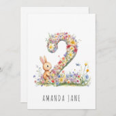 バニーフローラ2回目の誕生日 招待状 (正面/裏面)