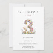 バニーフローラ3歳の誕生日 招待状 (裏面)