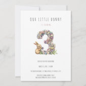 バニーフローラ3歳の誕生日 招待状 (裏面)