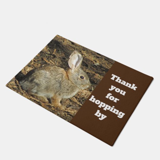 バニーブラウンデザートアニマルフォトゲストウェルカム ドアマット (アングル)