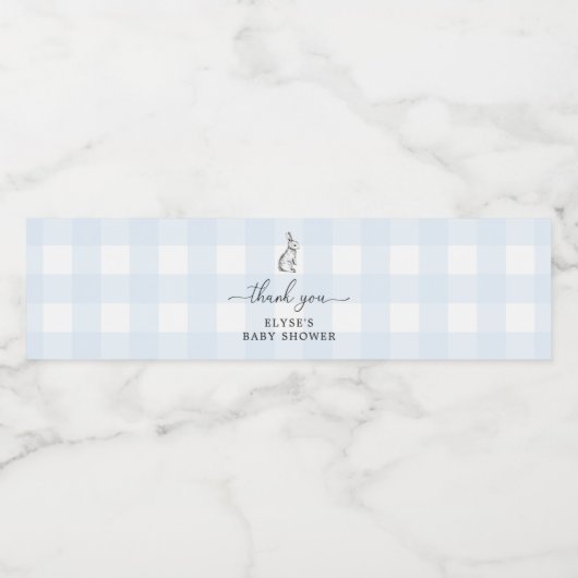 バニーブルーギンガムビーフウォーターボトルウォーターボトル ペットボトルラベル (シングルラベル)