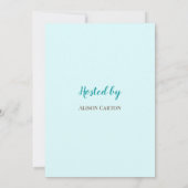 バニーブルーストライプのの男の子シャワーの招待 招待状 (裏面)