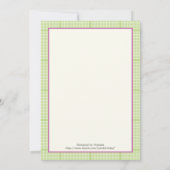 バニーベビーふりかけるライムグリーン縁どライド 招待状 (裏面)
