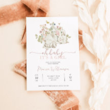 バニーベビーガールシャワー招待状