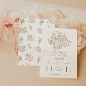 バニーベビーガールシャワー招待状 招待状