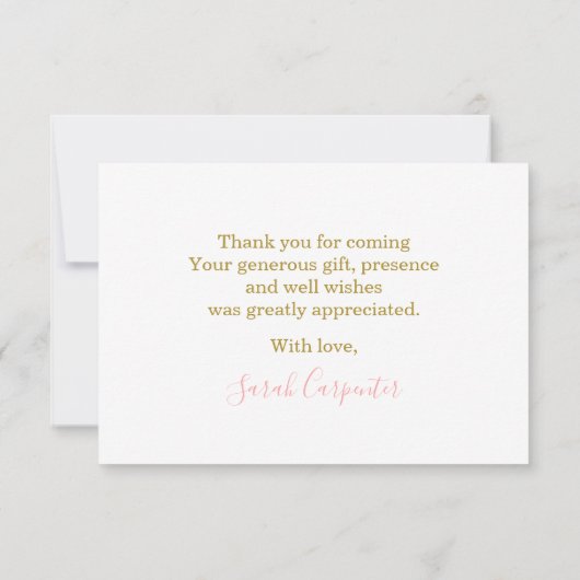 バニーベビーシャワーありがとうノートカード ノートカード (裏面)