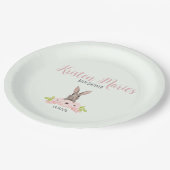 バニーベビーシャワーのお願い ペーパープレート (アングル)