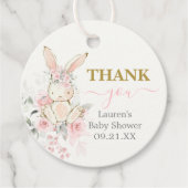 バニーベビーシャワーガールメッセージカード フェイバータグ (正面)