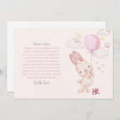 バニーベビーシャワーガール サンキューカード (正面/裏面)