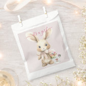 バニーベビーシャワーガール フェイバーバッグ (クリップ留めされた状態)