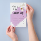 バニーベビーシャワーゲーム – おむつバッグ チラシ (ハンドル)