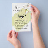 バニーベビーシャワーゲーム – 彼らは何歳 チラシ (ハンドル)